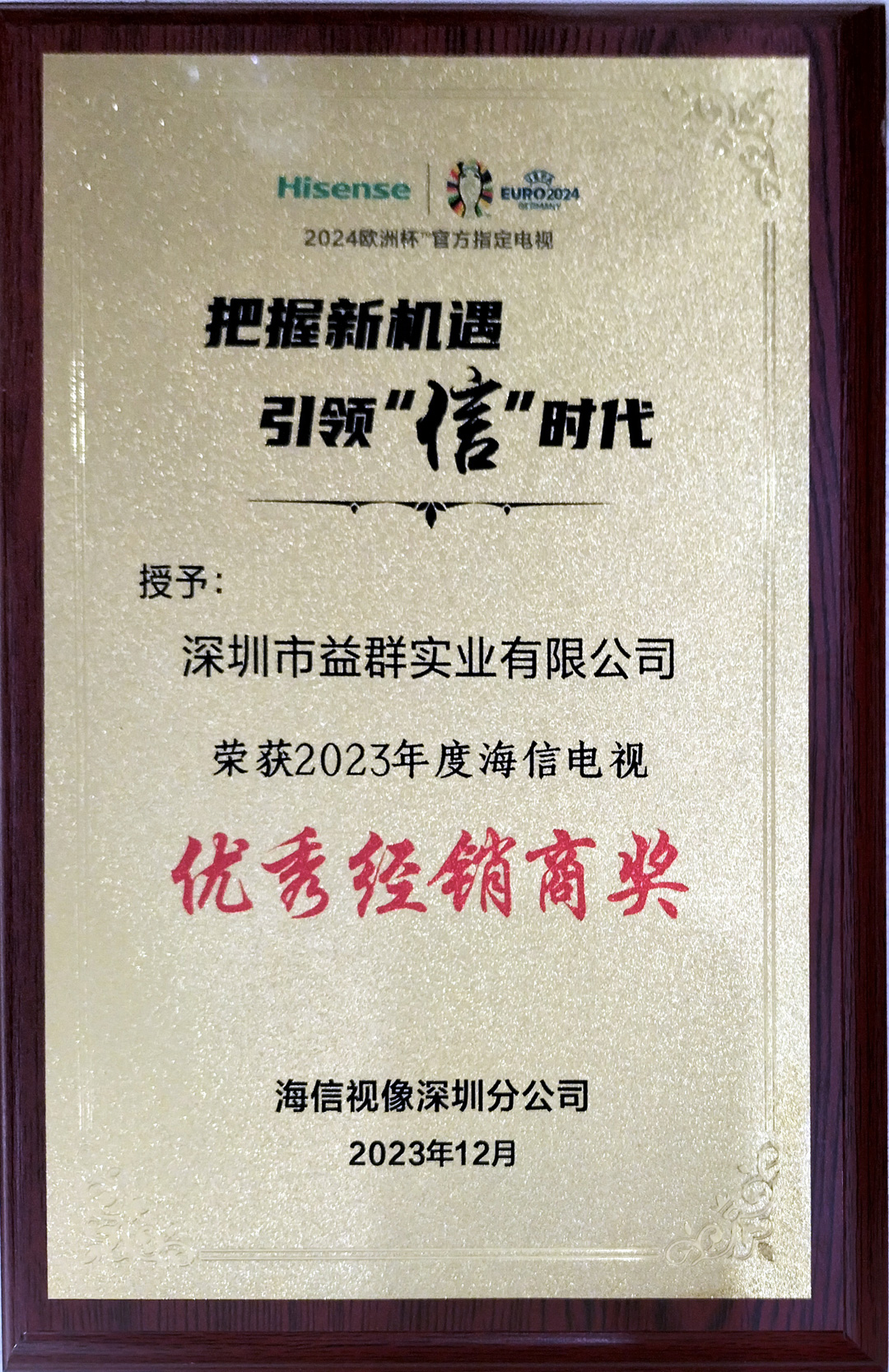 海信“優(yōu)秀經(jīng)銷商”獎